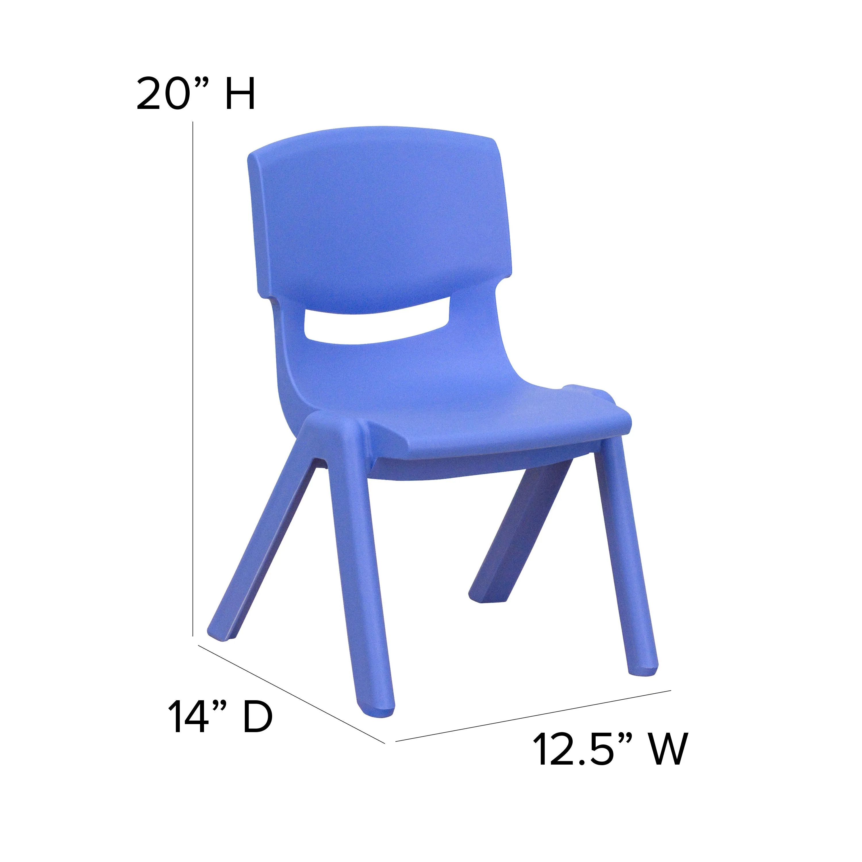 2 Pack Plastic Stackable School Chair with 10.5" Seat Height