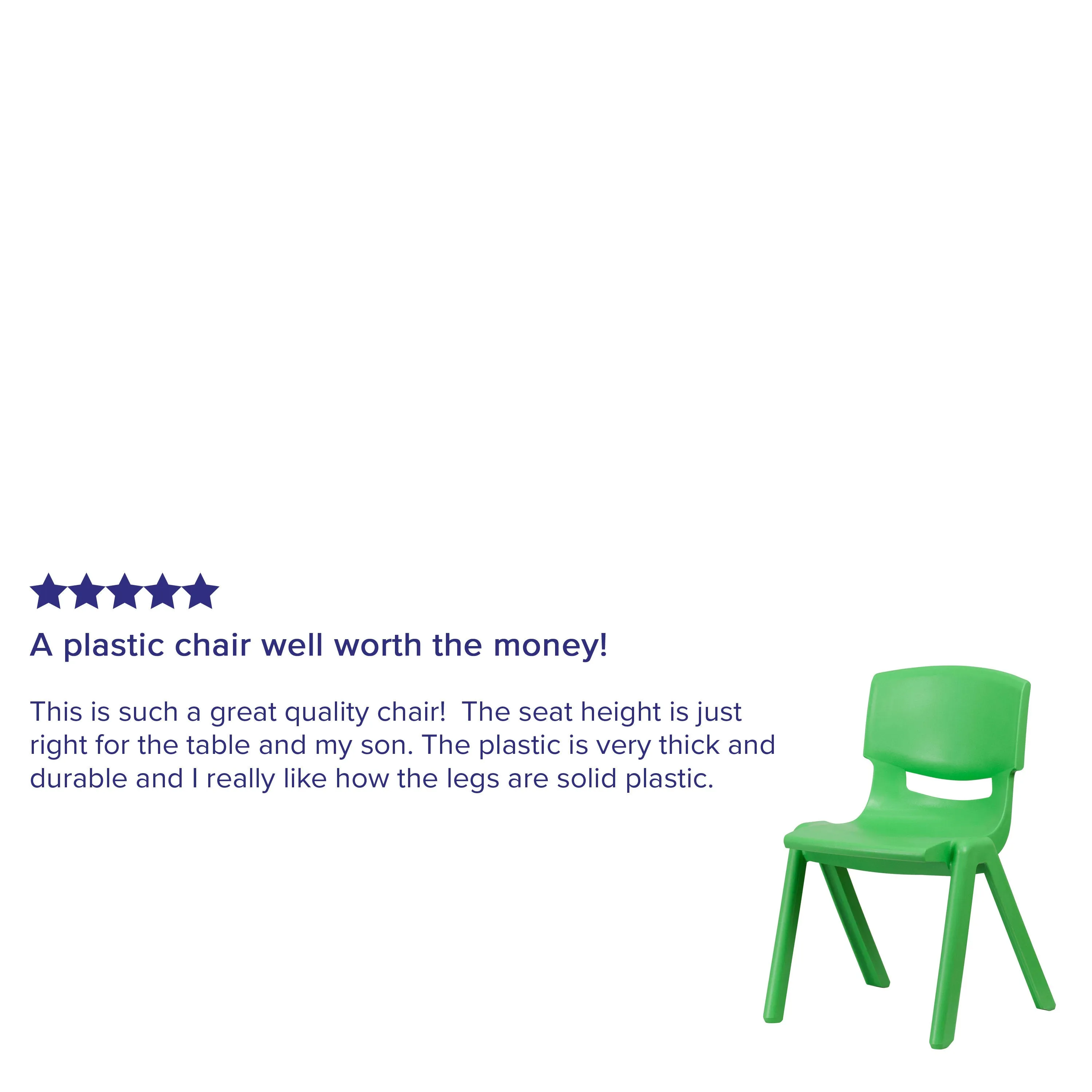 2 Pack Plastic Stackable School Chair with 15.5" Seat Height