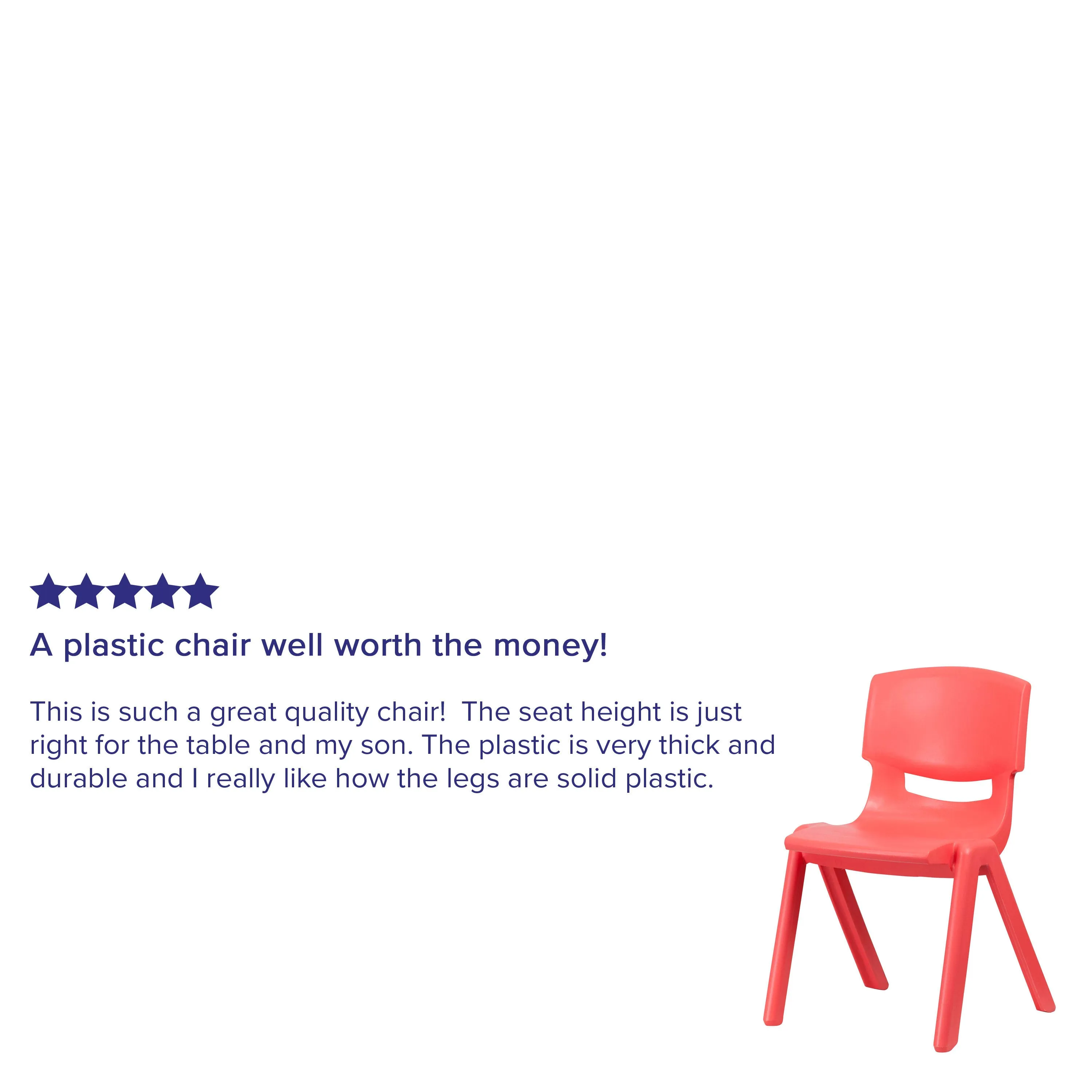 2 Pack Plastic Stackable School Chair with 15.5" Seat Height