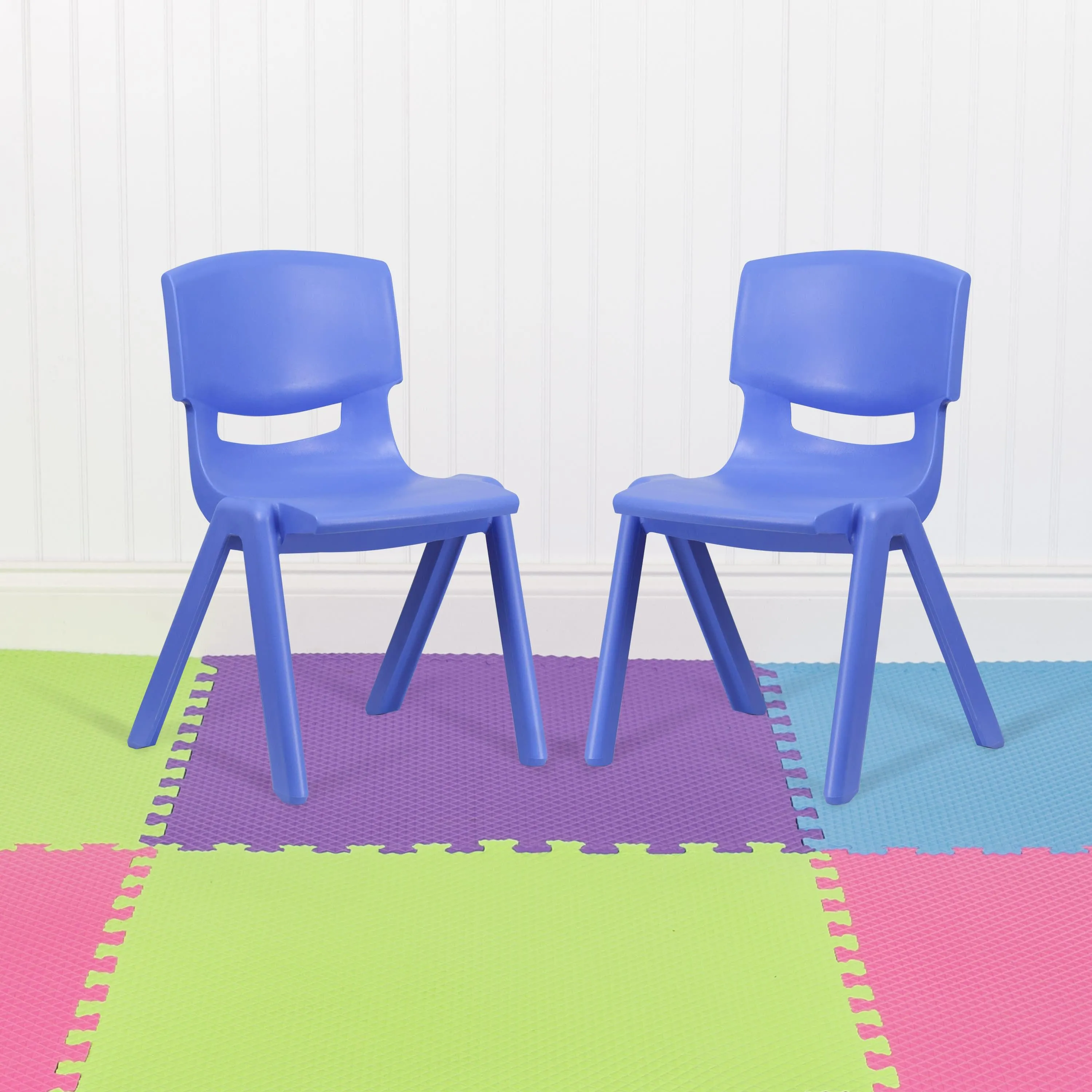 2 Pack Plastic Stackable School Chair with 15.5" Seat Height