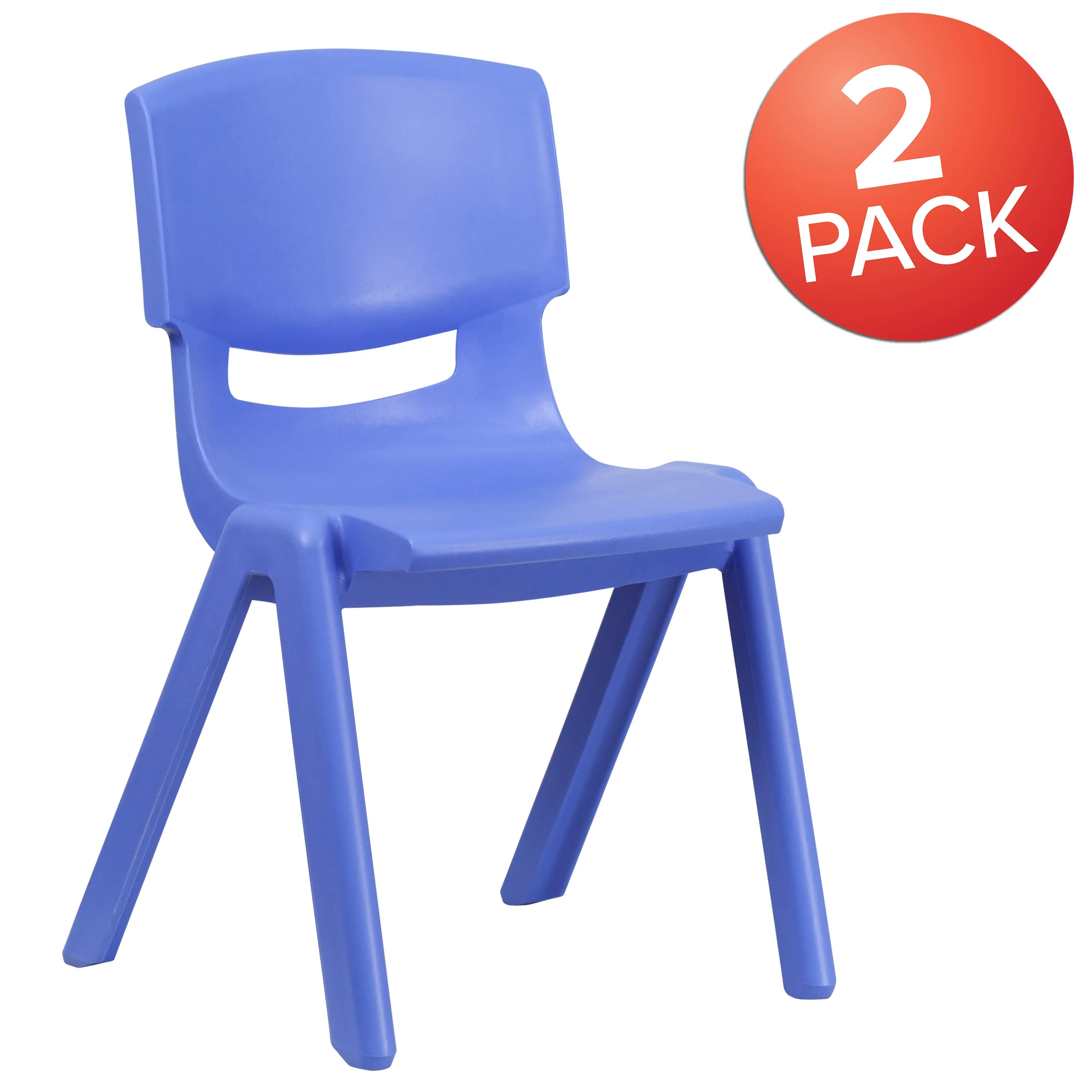 2 Pack Plastic Stackable School Chair with 15.5" Seat Height