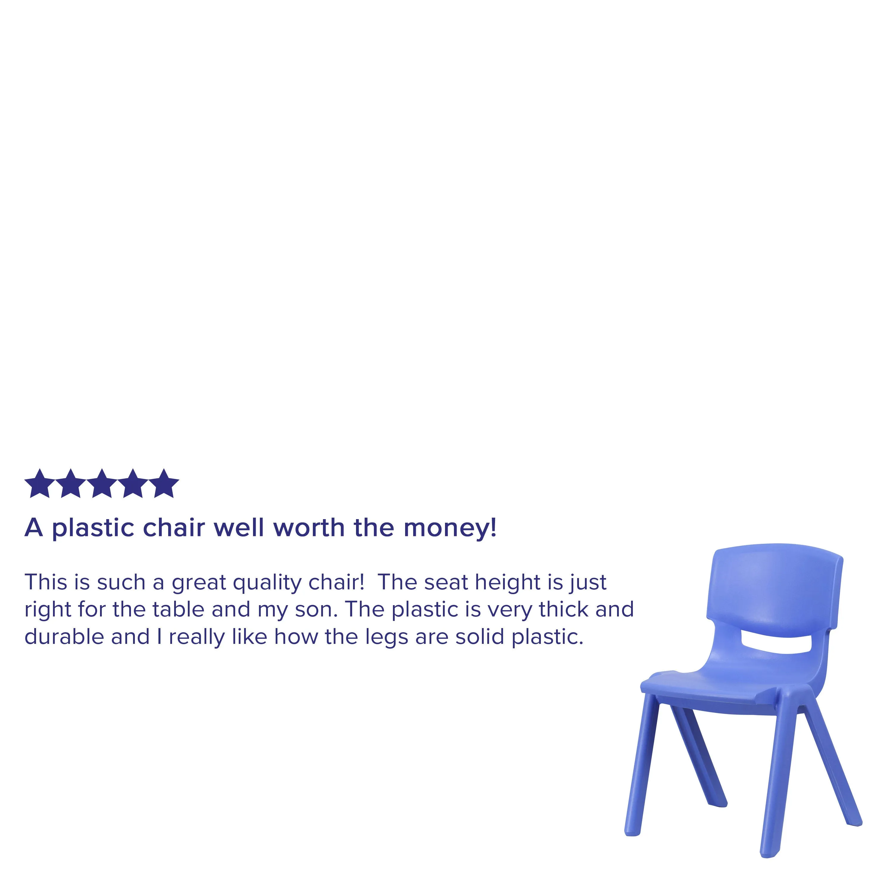 2 Pack Plastic Stackable School Chair with 15.5" Seat Height