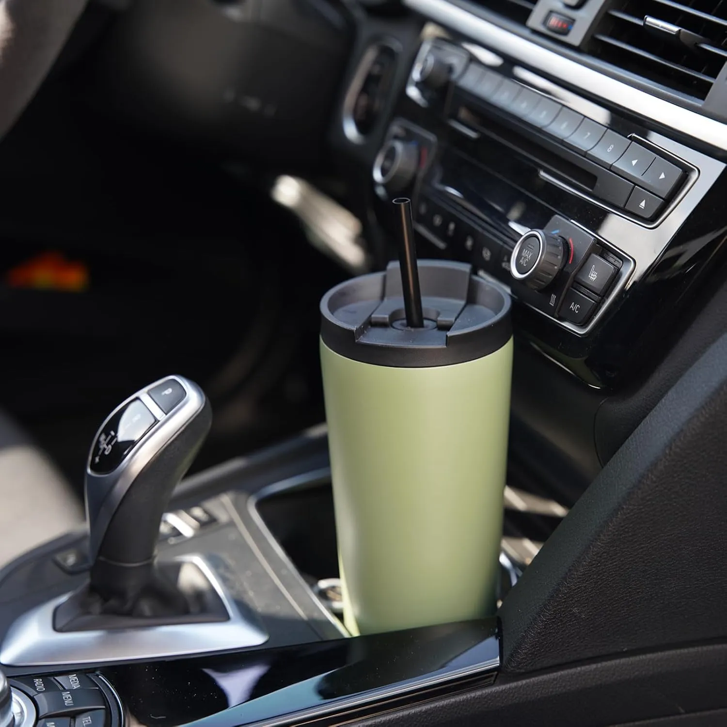 30 OZ Insulated Tumbler with Lid and 2 Straws Stainless Steel Water Bottle Vacuum Travel Mug Coffee Cup,Angel White