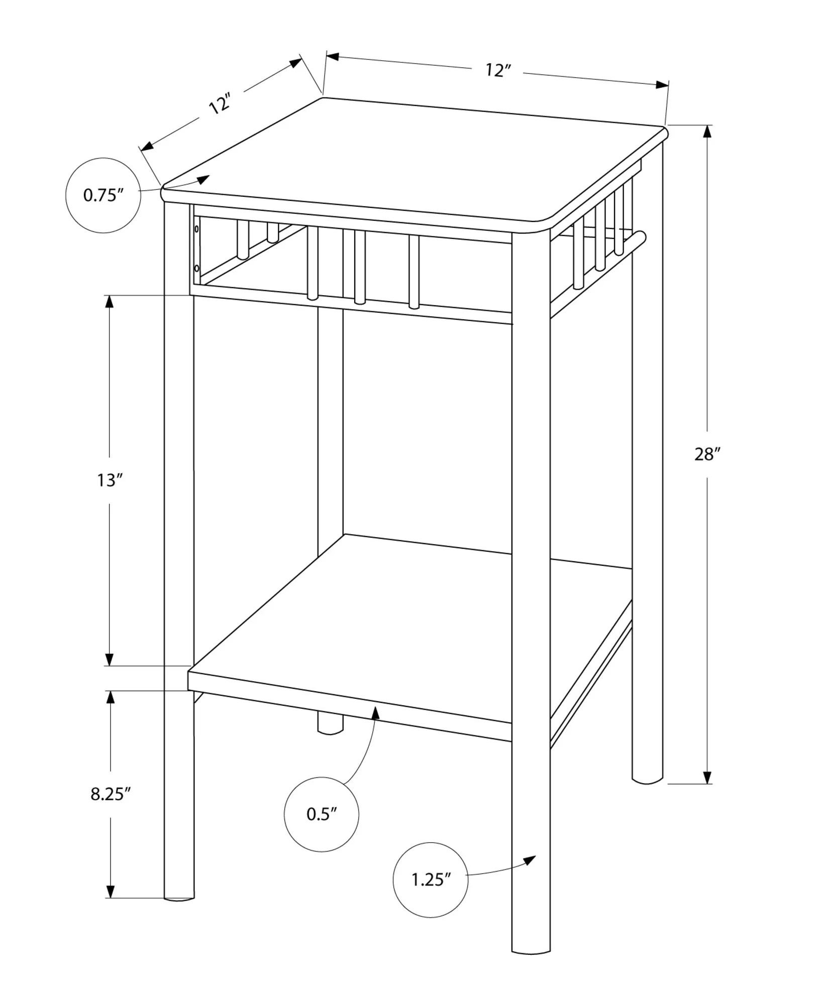 Accent Table - Cappuccino Marble / Bronze Metal