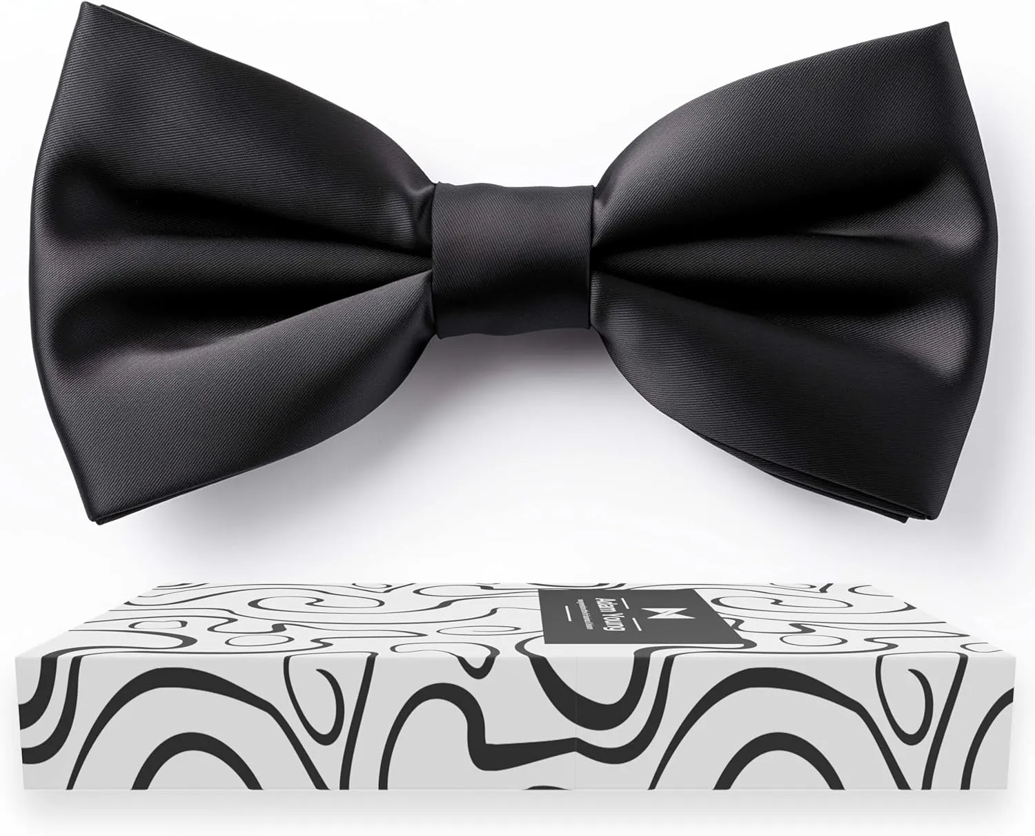 Adam Young Men's Bow Ties Pre-Tied Style Formal Satin Classic Bowtie for Tuxedo Faux Silk