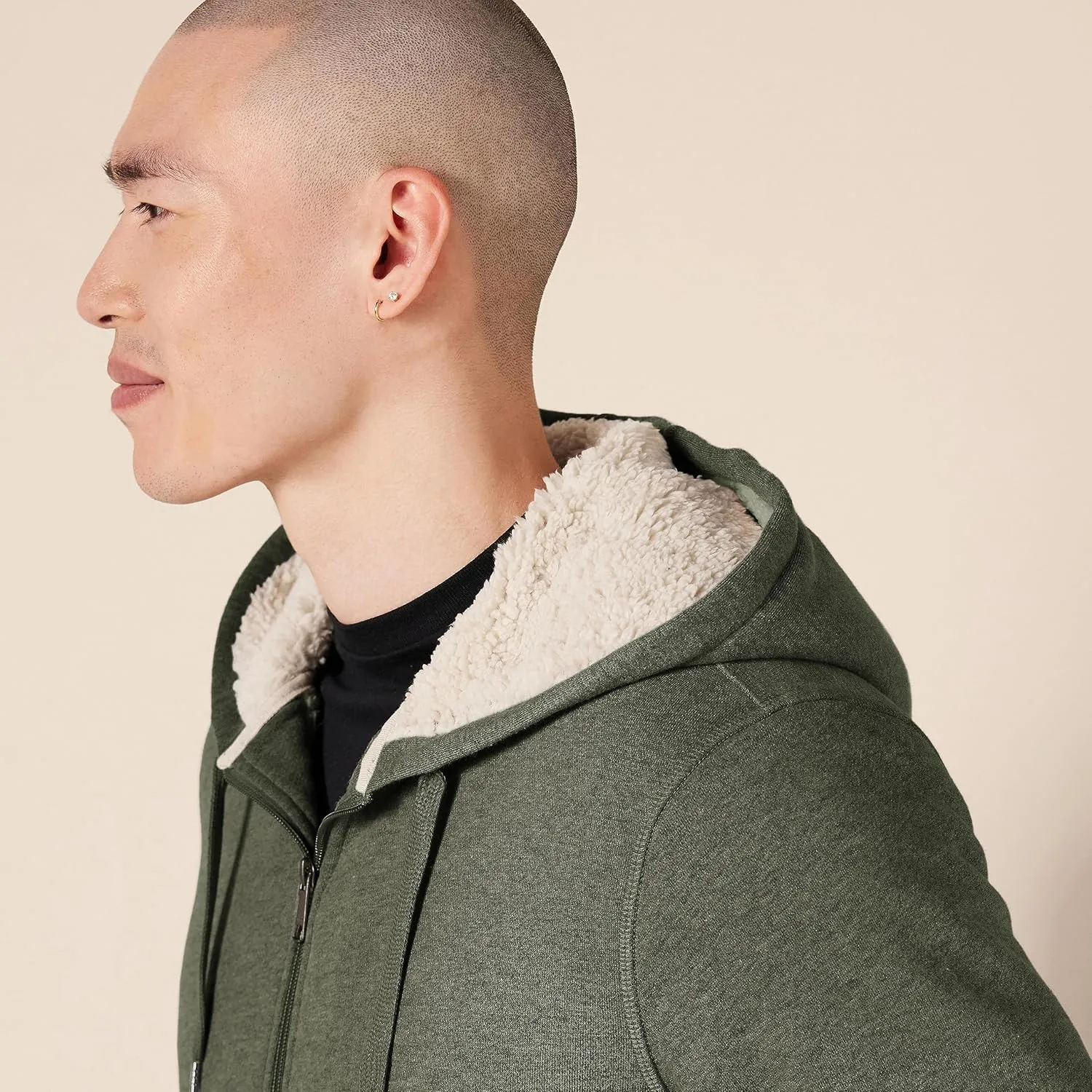 Amazon Essentials Hoodie For Men, Sherpa-Lined Full-Zip Fleece Sweatshirt