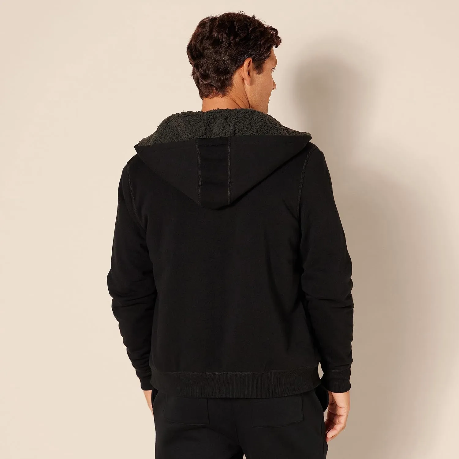 Amazon Essentials Hoodie For Men, Sherpa-Lined Full-Zip Fleece Sweatshirt