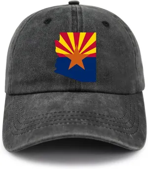 American 50 States Flag Baseball Cap, Adjustable Printed Cotton Dad Hat for Men Women