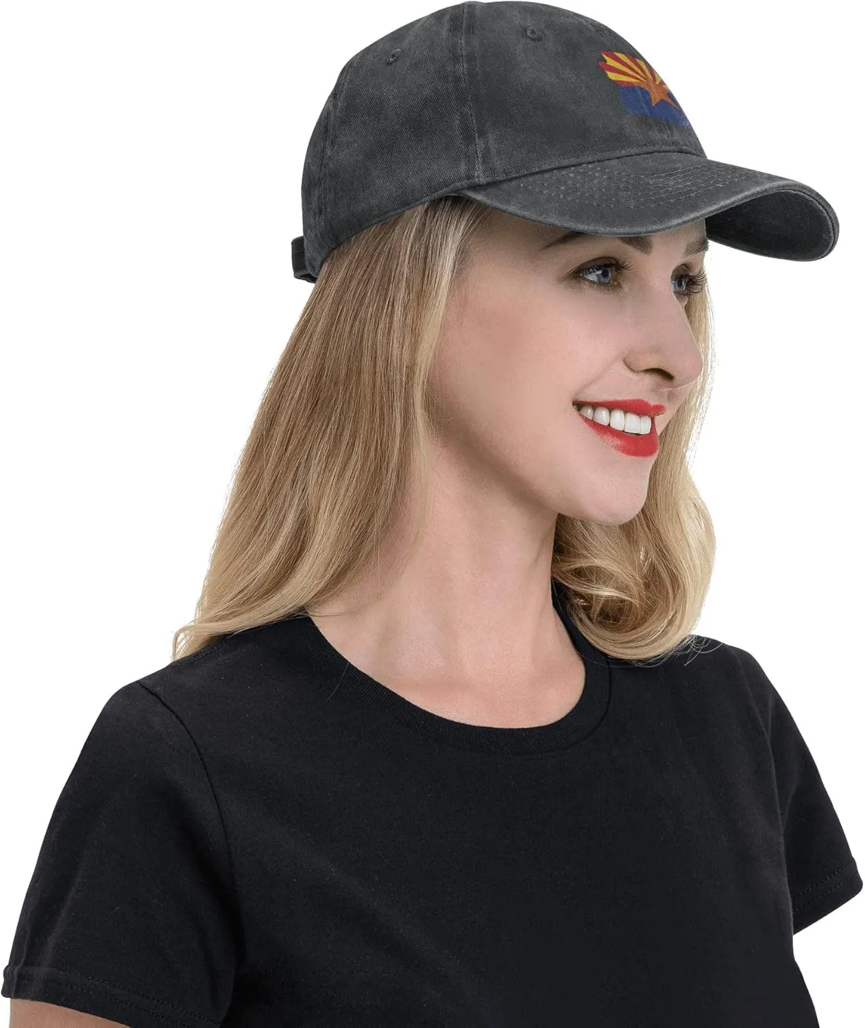 American 50 States Flag Baseball Cap, Adjustable Printed Cotton Dad Hat for Men Women