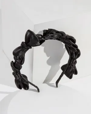 Black Fabric Bow Headband