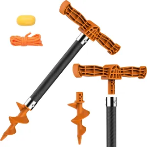 Boat Sand Anchor, 20/40" Shallow Water Anchor Pole for Boat and PWC, High-Strength Carbon Fiber Tubes, Nylon Glass Fiber Auger, Orange (6.6FT Long Line-Buoy Set Included) Boat Sand Anchor, 20/40" Shallow Water Anchor Pole for Boat and PWC, High-Strength Carbon Fiber Tubes, Nylon Glass Fiber Auger, Orange (6.6FT Long Line-Buoy Set Included)