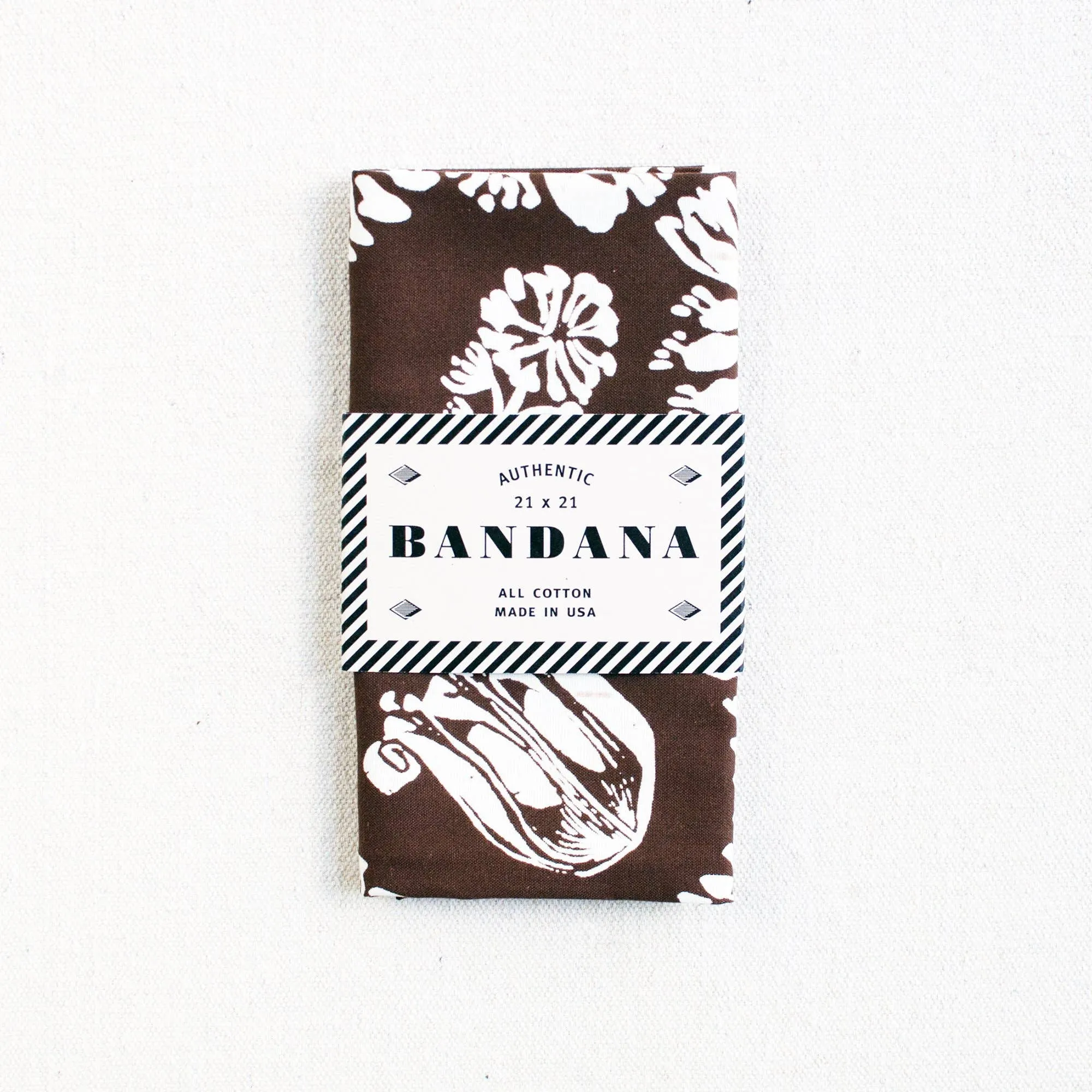 Brown Floral Bandana
