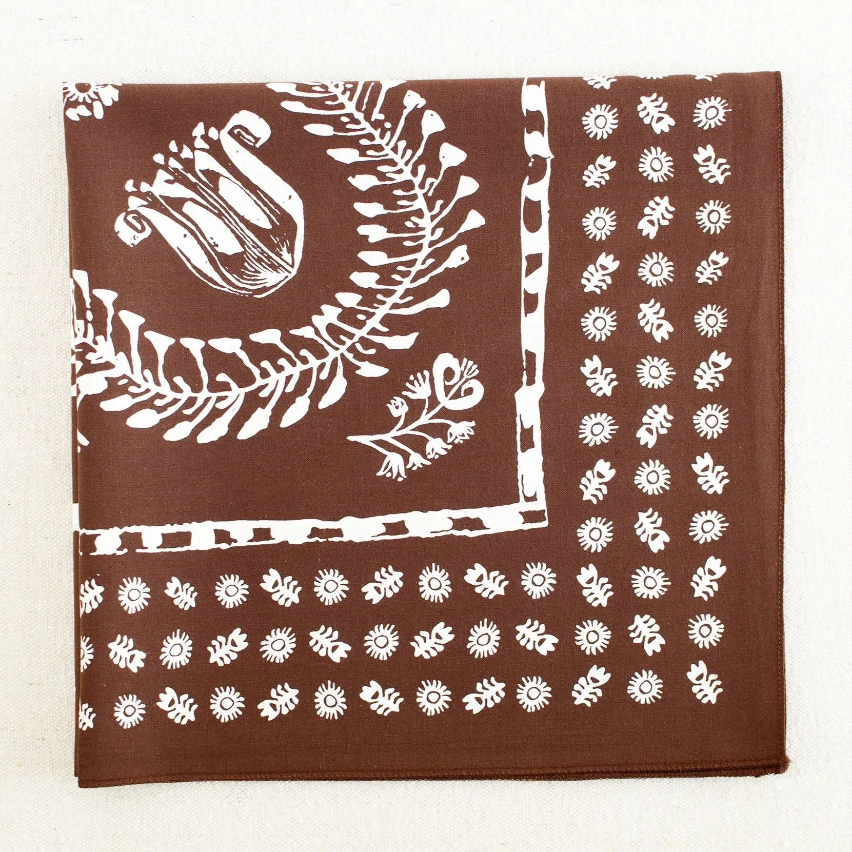 Brown Floral Bandana