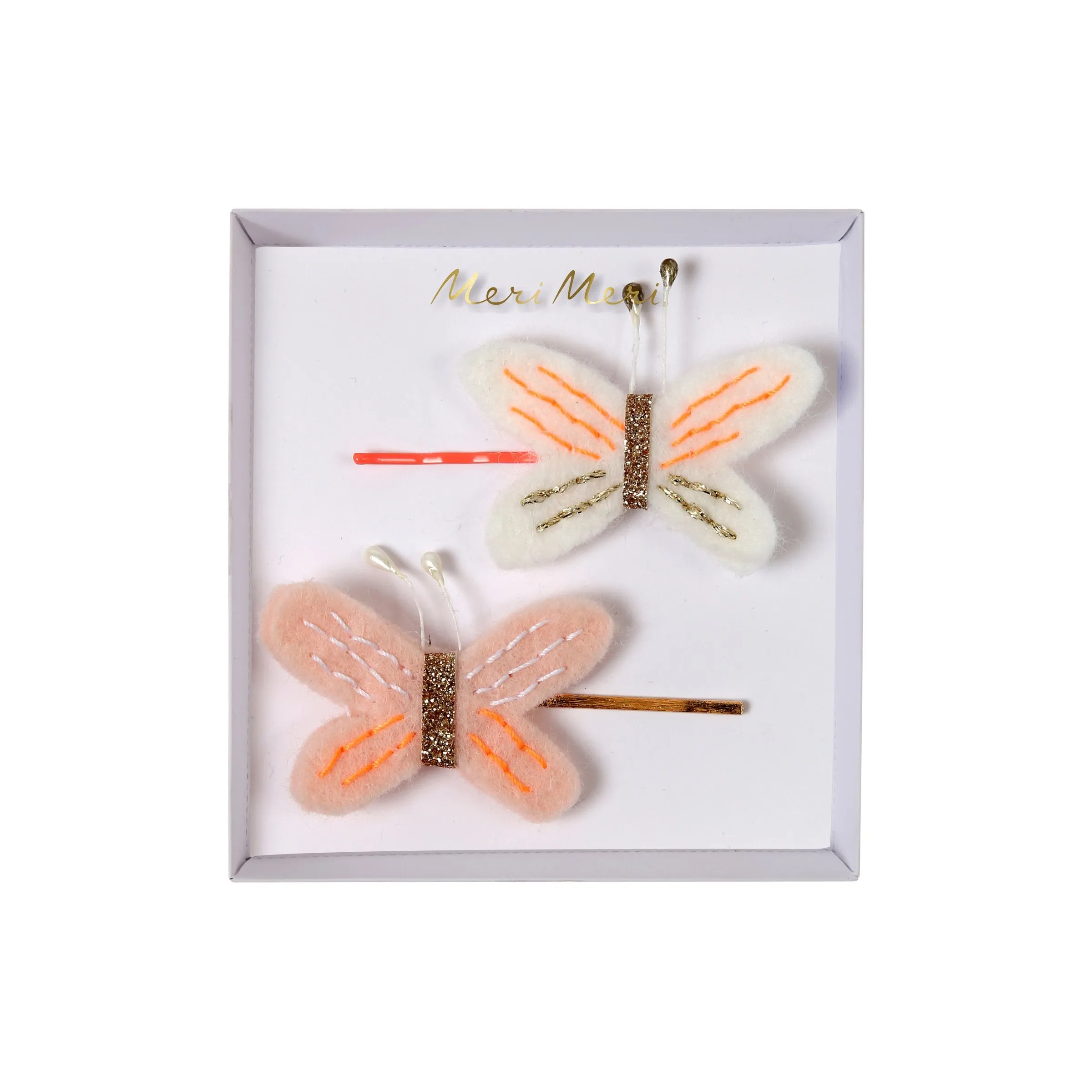 Butterfly Felt Hair Slides (x 2)