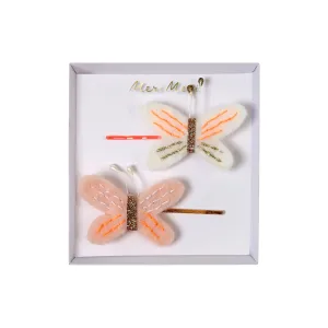 Butterfly Felt Hair Slides (x 2)