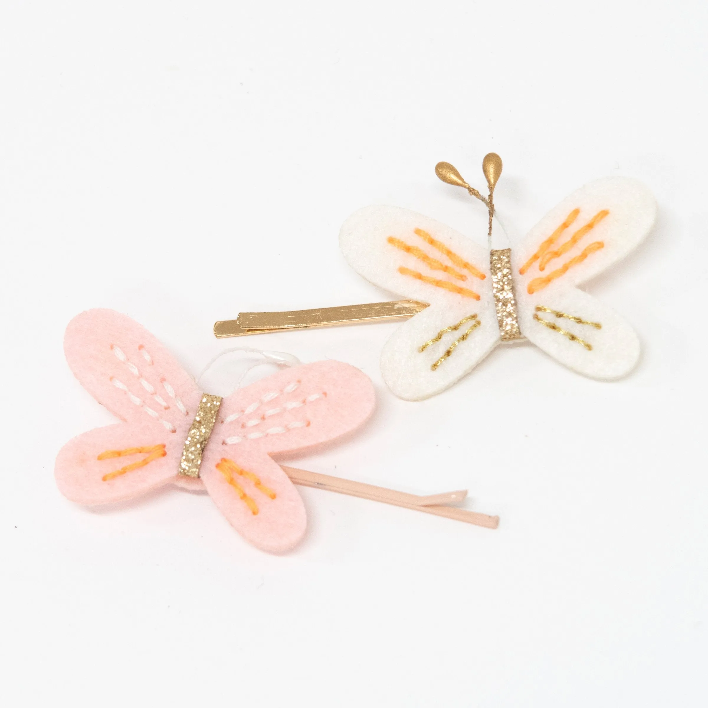 Butterfly Felt Hair Slides (x 2)