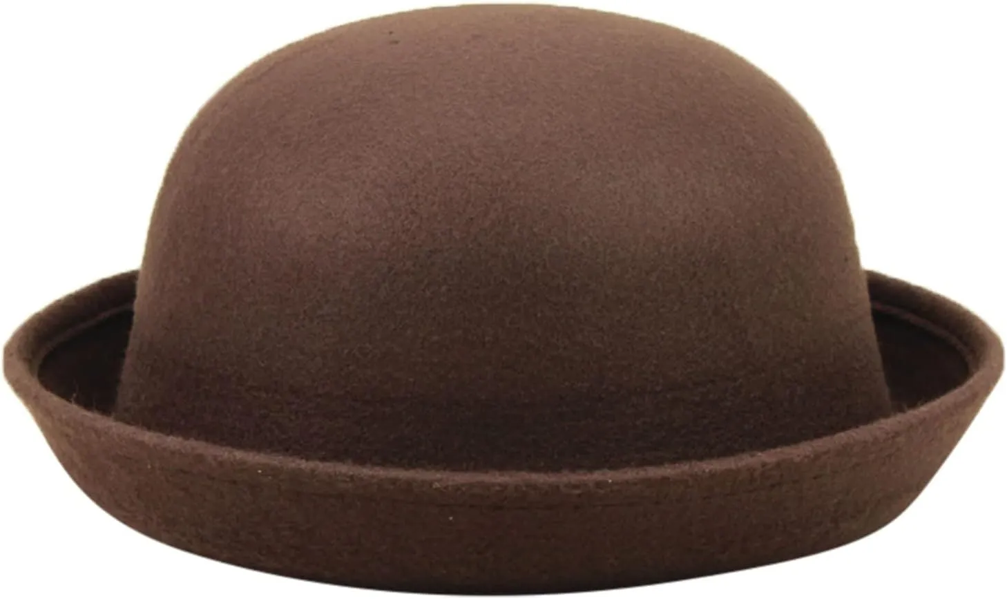 Classic Round Bowler Hats for Men & Women Vintage Roll-up Brim Cloche Hat Fashion Fedora Bucket Caps