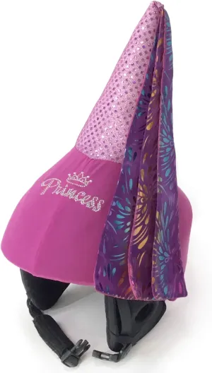 crazeeHeads Stretch Helmet Covers - Bicycle, Ski, Summer, Winter, Year Round Multi-Sport Girl & Boy Accessories - Animal, Princess, Glitter Helmets Cover - for Kids and Adults (Princess Dyane)