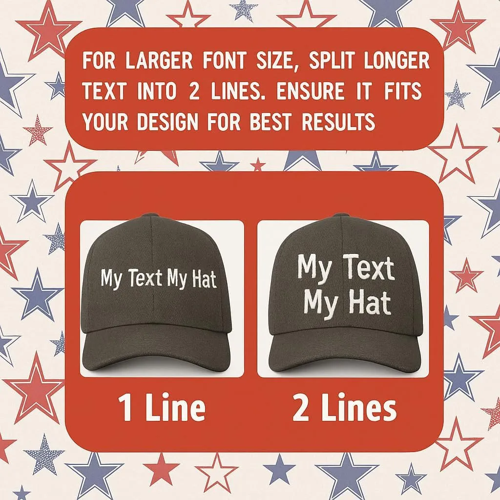 Custom Hats, Custom Caps, Embroidery Hats with Your Text Here, Personalized Baseball Cap with Your Text