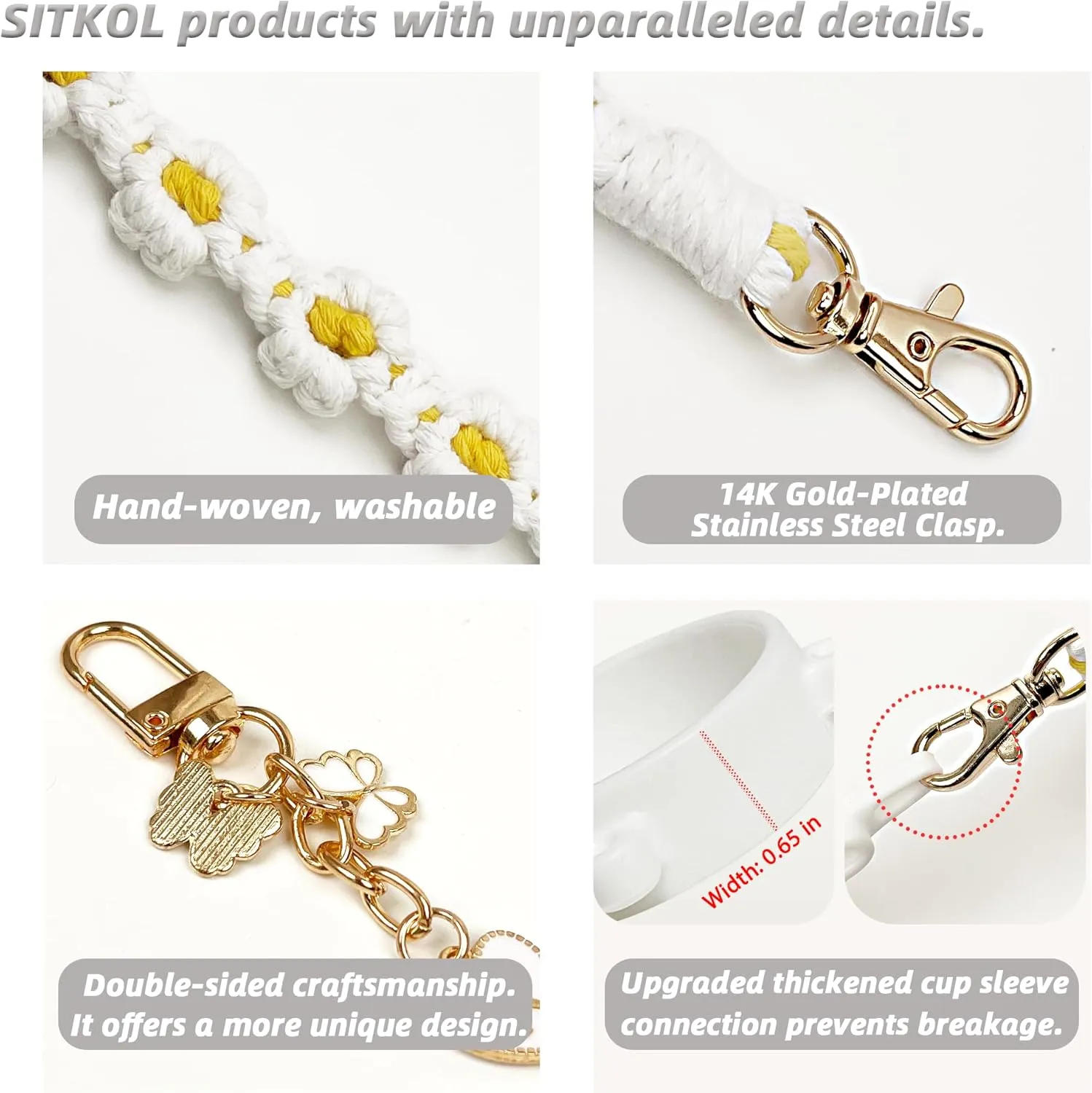 Cute Letter Charm Set Compatible with Owala Water Bottle 24 oz, 32 oz, 40 oz, Owala Kids, Owala Coffee Tumbler, Owala FreeSip  Includes Handle Strap, for Owala Accessories & Stanley Cup Accessories