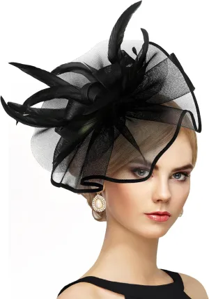 dressfan Womens Fascinator Hat Headpiece Vintage 20s 50s Accessories Headband for Derby/Wedding/Cocktail/Wedding/Tea Party