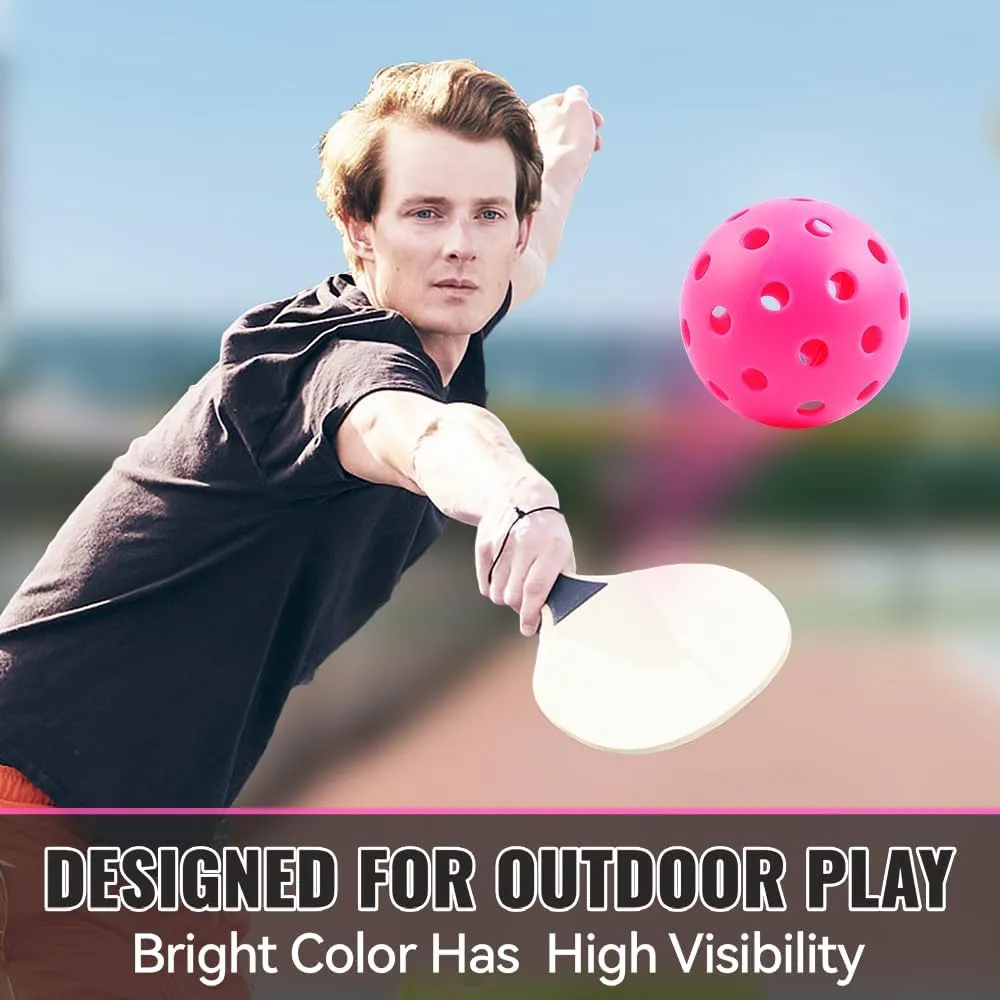 Fizzazzle Pickleball Balls Outdoor 40 Holes - Durable High Bounce USAPA Approved - True Flight Tournament Pickleballs - 4/6/12 Pack - Accessories for Training & Competitive Play