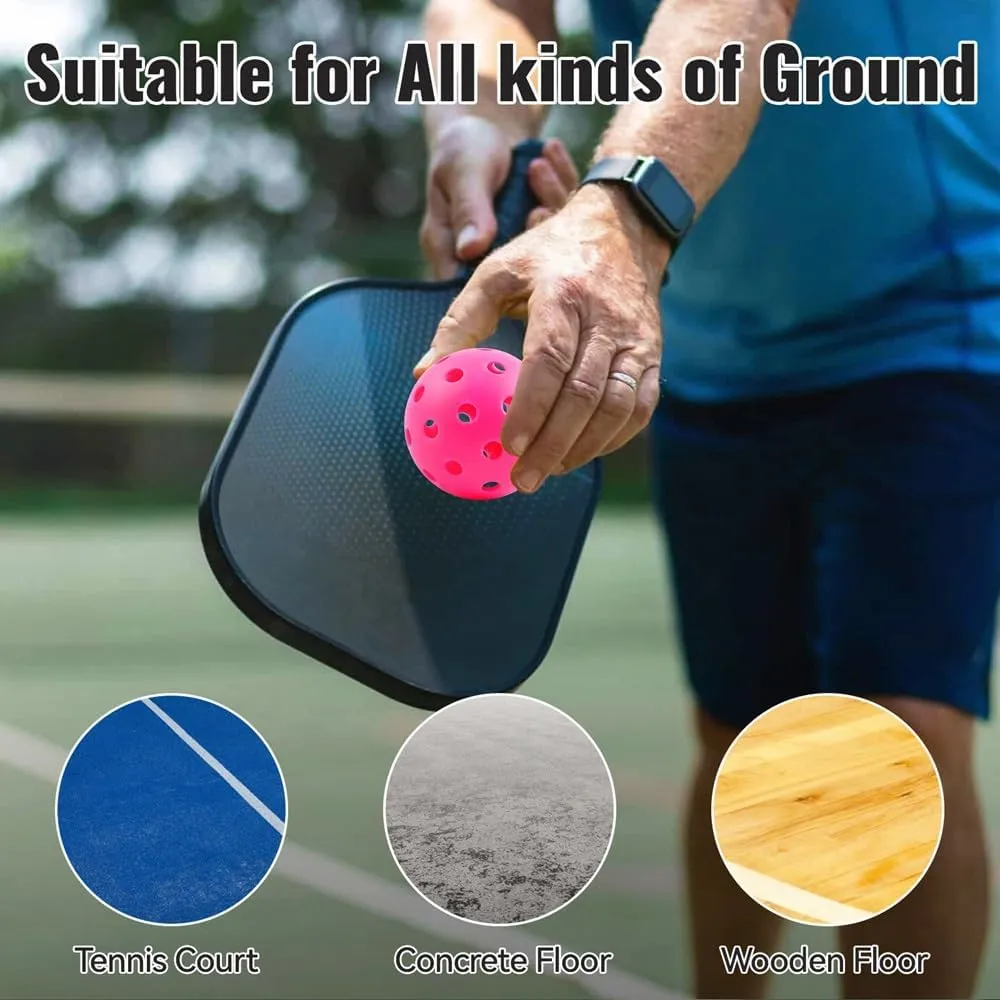 Fizzazzle Pickleball Balls Outdoor 40 Holes - Durable High Bounce USAPA Approved - True Flight Tournament Pickleballs - 4/6/12 Pack - Accessories for Training & Competitive Play