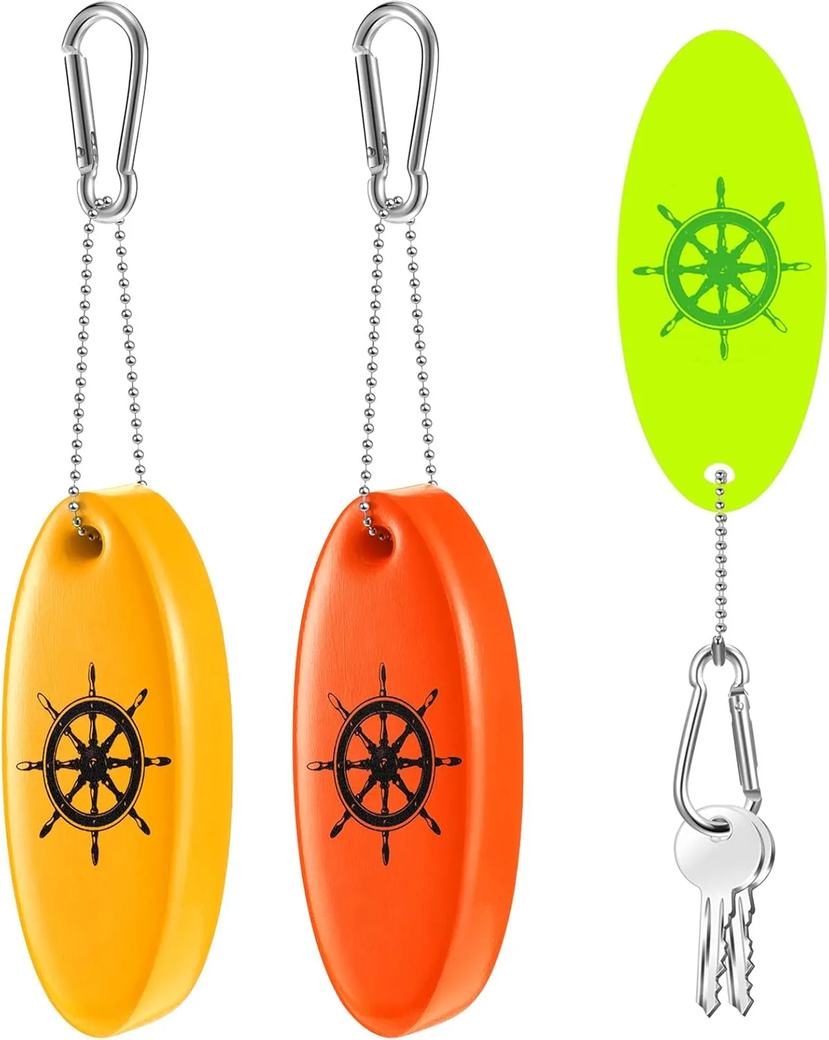 Floating Keychain Oval Shaped Foam Floating Key Ring Glow in the Dark for Surfing Swimming Outdoor Water Sport Accessories