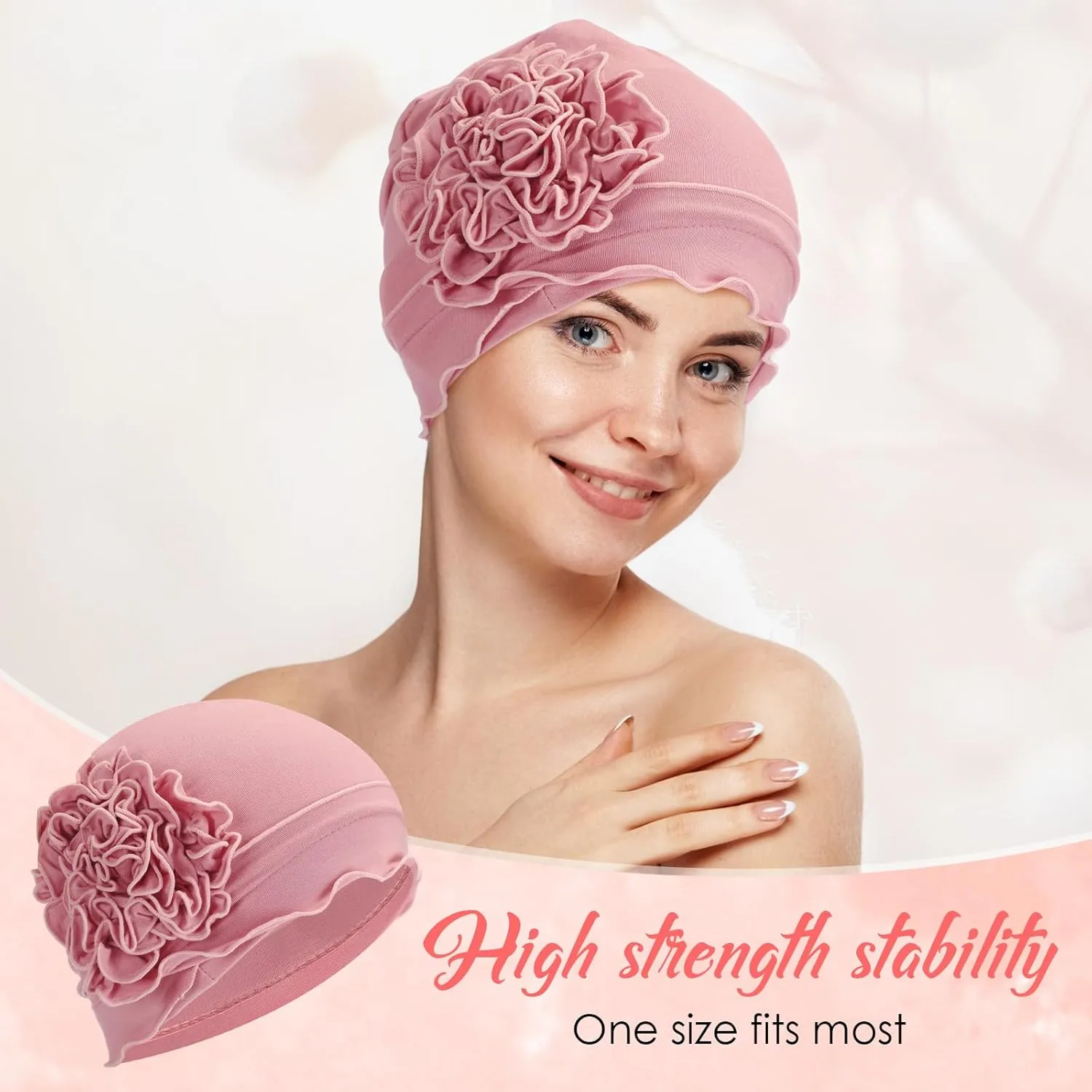 Geyoga Cotton Beanie Turban Headwear for Women Soft Chemo Hats Cancer Elastic Headwear for Women with Hair Loss