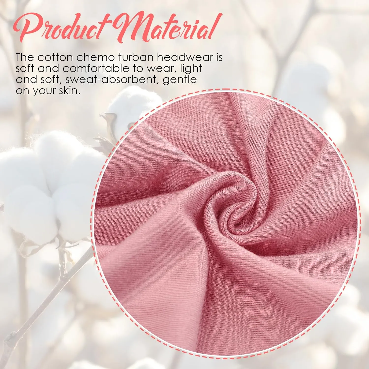 Geyoga Cotton Beanie Turban Headwear for Women Soft Chemo Hats Cancer Elastic Headwear for Women with Hair Loss