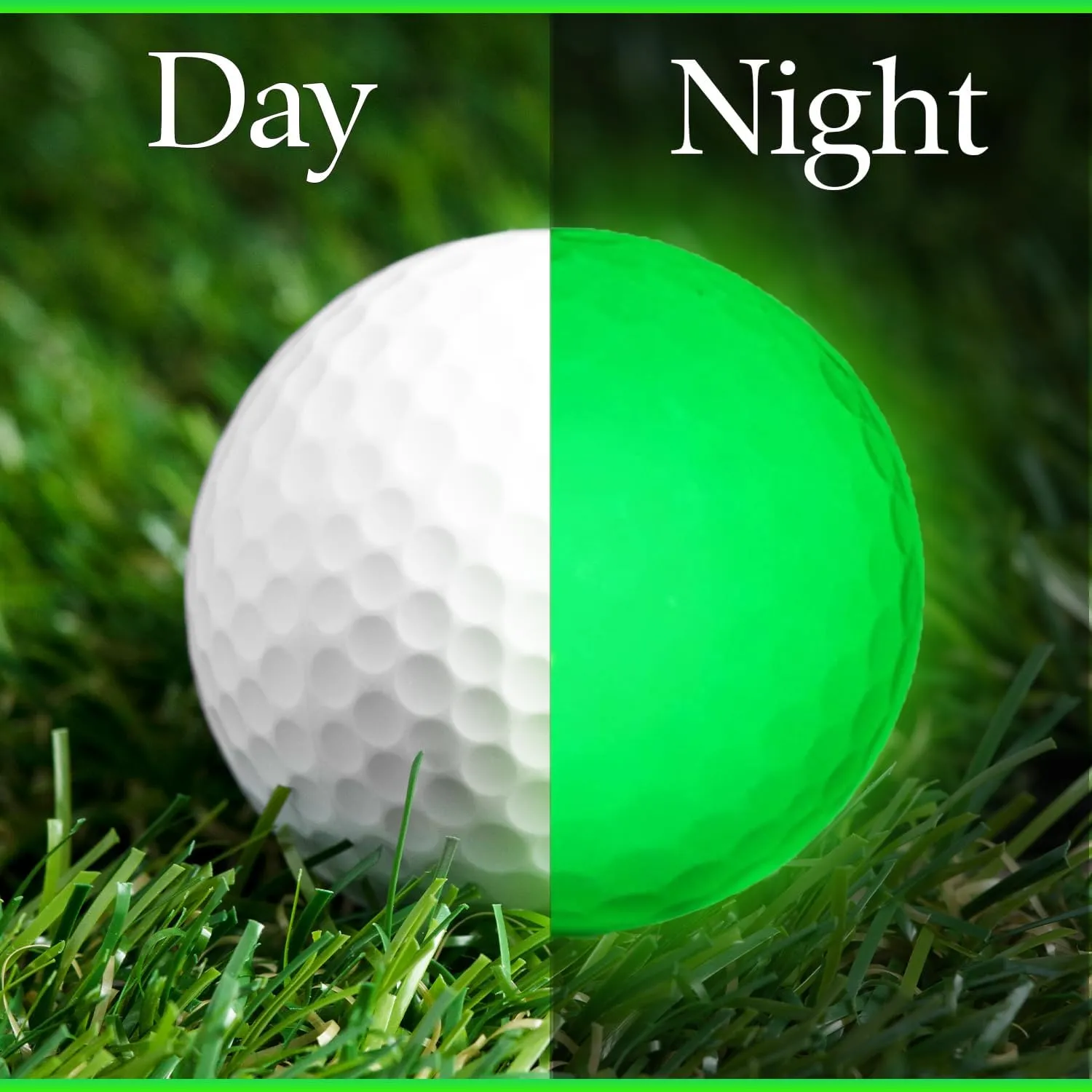Glow in The Dark Golf Balls, Practice Golf Balls for Backyard, Golf Accessories for Adults, Pack of 9Pcs Night Light Golf Balls, UV Flashlight, Drawstring Bag for Golfers
