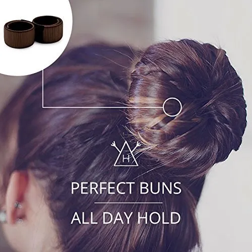 Hawwwy 2-Piece Hair Bun Maker  Bonus Hair Ties and Bobby Pins, Easy Fast Snap Roll