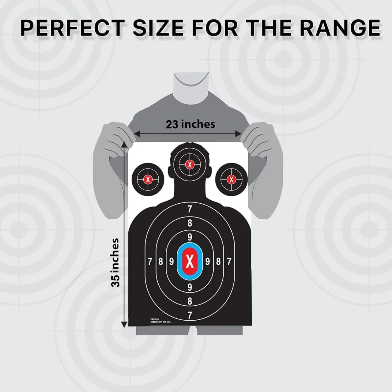 Heavy Duty Shooting Targets Paper - Targets for Shooting Range - Indoors & Outdoor Targets for Shooting Rifle - Gun Range Targets for Pistol Shooting - Handgun Shooting Range Accessories.
