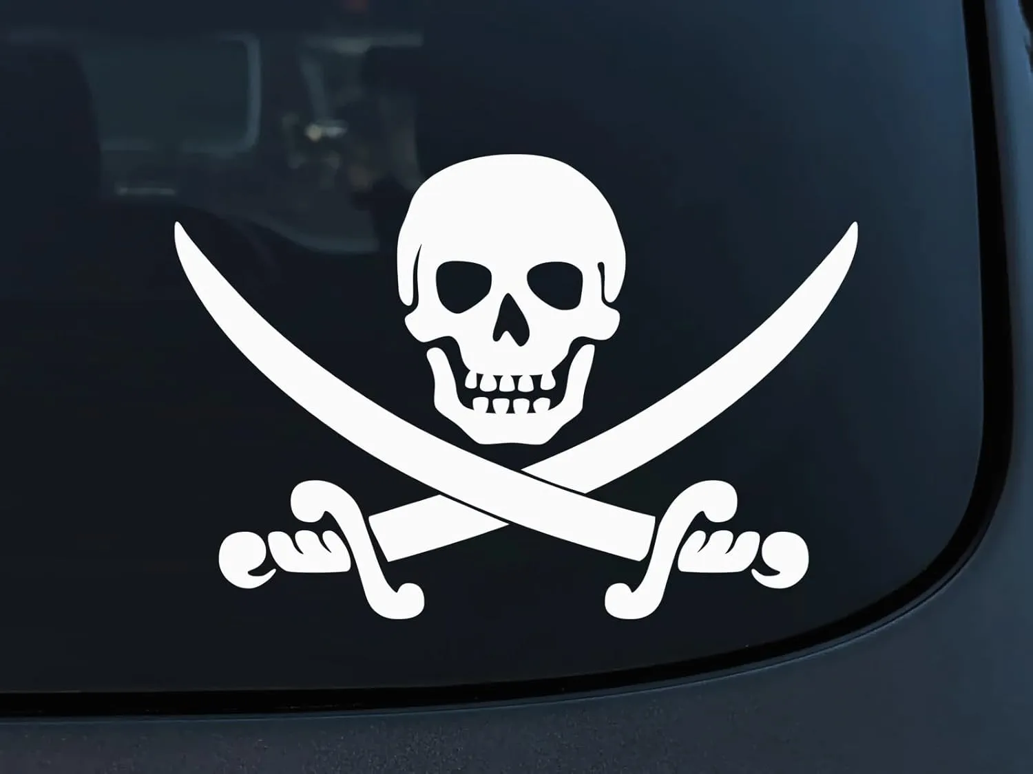 Jolly Roger Pirate Flag Car Sticker Skull and Bones Vinyl Decal