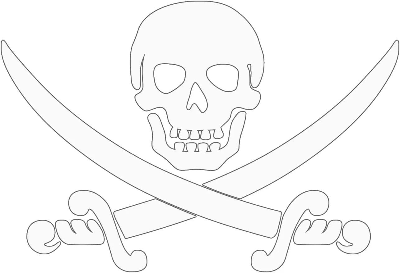Jolly Roger Pirate Flag Car Sticker Skull and Bones Vinyl Decal