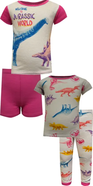 Jurassic World Toddler Girls 4 Pc Cotton Pajamas