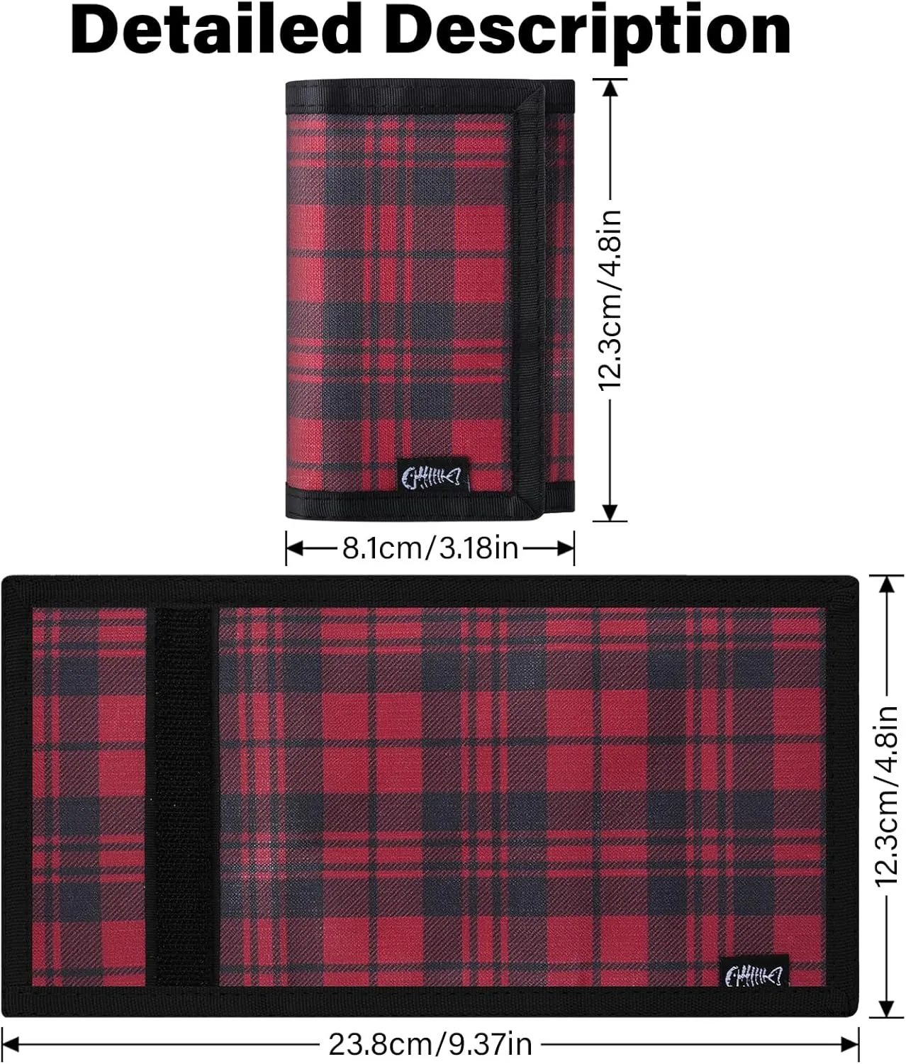 Mens Nylon Trifold RFID Wallet with ID Window, Slim Security Wallet for Card Cash Holder, Modern Fashion Stylish Wallet Gifts for Teen Boys and Men, One Size -Block Red