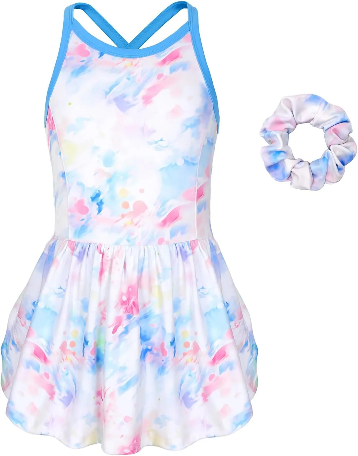 MODAFANS Girls Tennis Golf Dress Sleeveless Athletic Pleated Outfits Sets Built in Shorts with Pockets