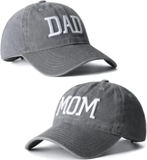 Mom and Dad Hats Set of 2 Pcs Embroidered Adjustable Baseball Caps Gift for Parents Couples Classic Mom Dad Gifts Hat Mom and Dad Hats Set of 2 Pcs Embroidered Adjustable Baseball Caps Gift for Parents Couples Classic Mom Dad Gifts Hat