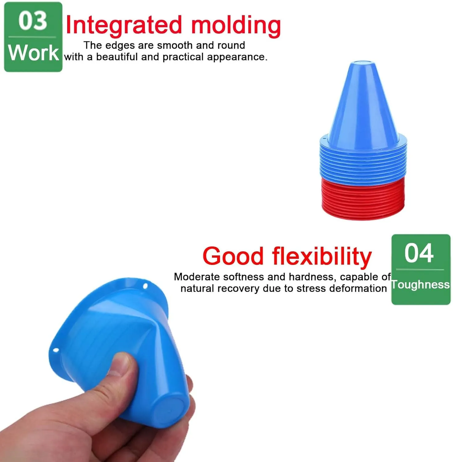 OUKENS Training Marker Cones, 10pcs 3 Inch Mini Sports Cones Football Training Sports Equipment Roller Skating Barriers Plastic Marker Holder Accessory for Fitness Practice