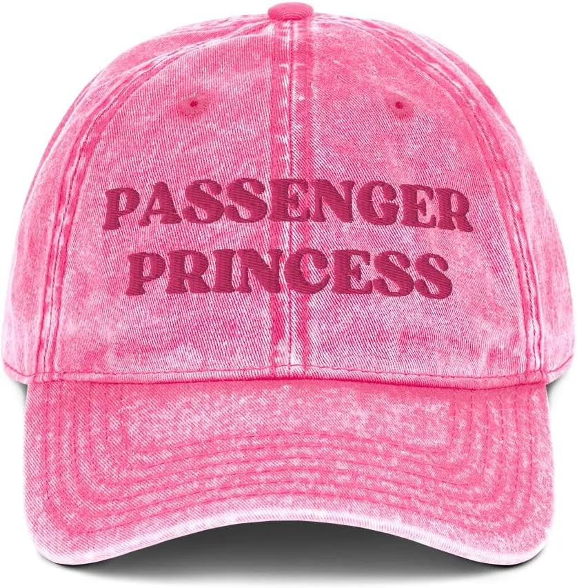 Passenger Princess Vintage Cap Sarcastic Y2k Hat Gift for Her Funny Meme Sarcasm Gift for Friend Women Embroidered Cap