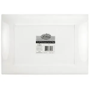Pearl 9" x 13" Rectangular Plastic Tray (Case Qty: 25)