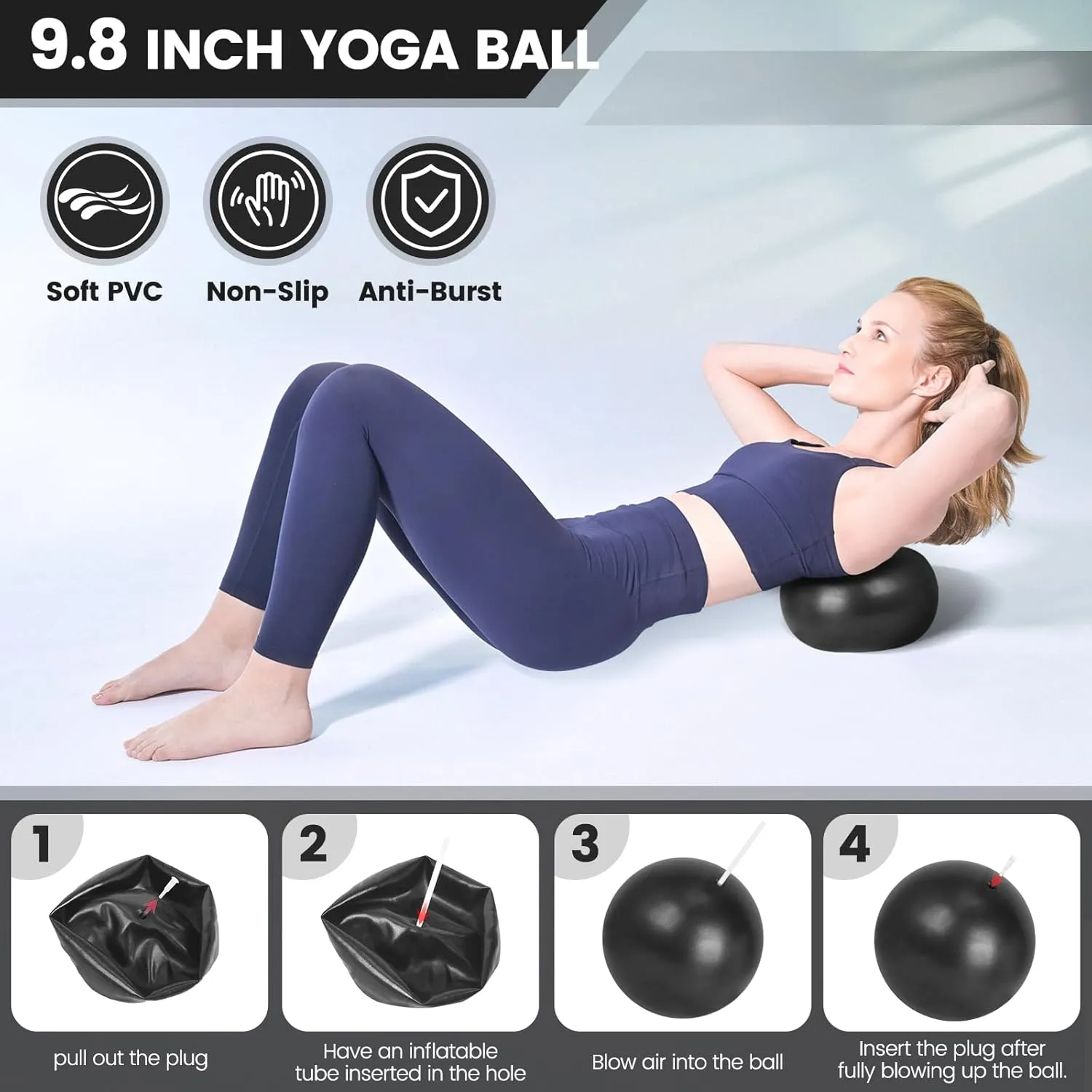 Pilates Ring Essentials Kit for Women, Home Workout Equipment Set with 9.8 Ball, Resistance Bands, Magic Circle, Accessories, Pilates Set for Beginners, Toning, Fitness Gift Idea
