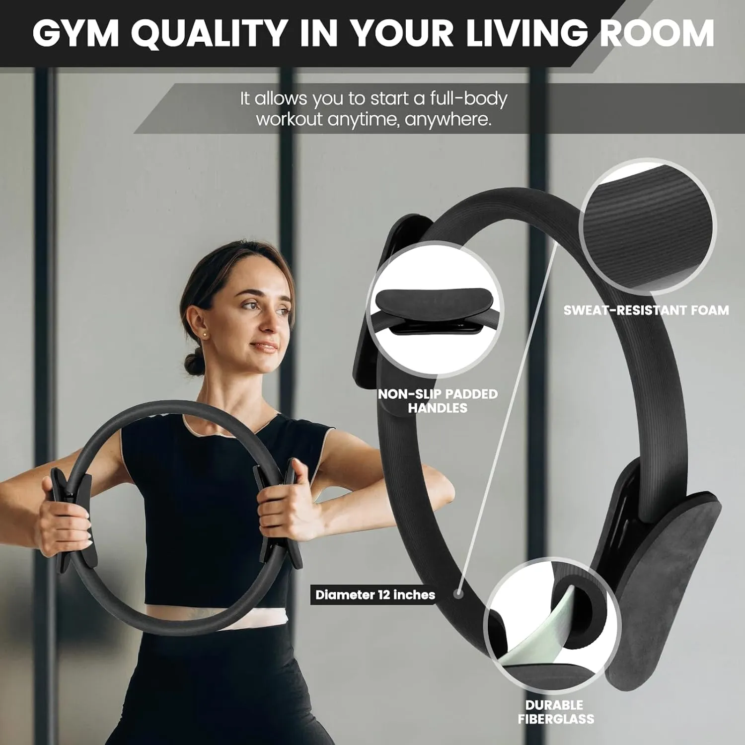 Pilates Ring Essentials Kit for Women, Home Workout Equipment Set with 9.8 Ball, Resistance Bands, Magic Circle, Accessories, Pilates Set for Beginners, Toning, Fitness Gift Idea