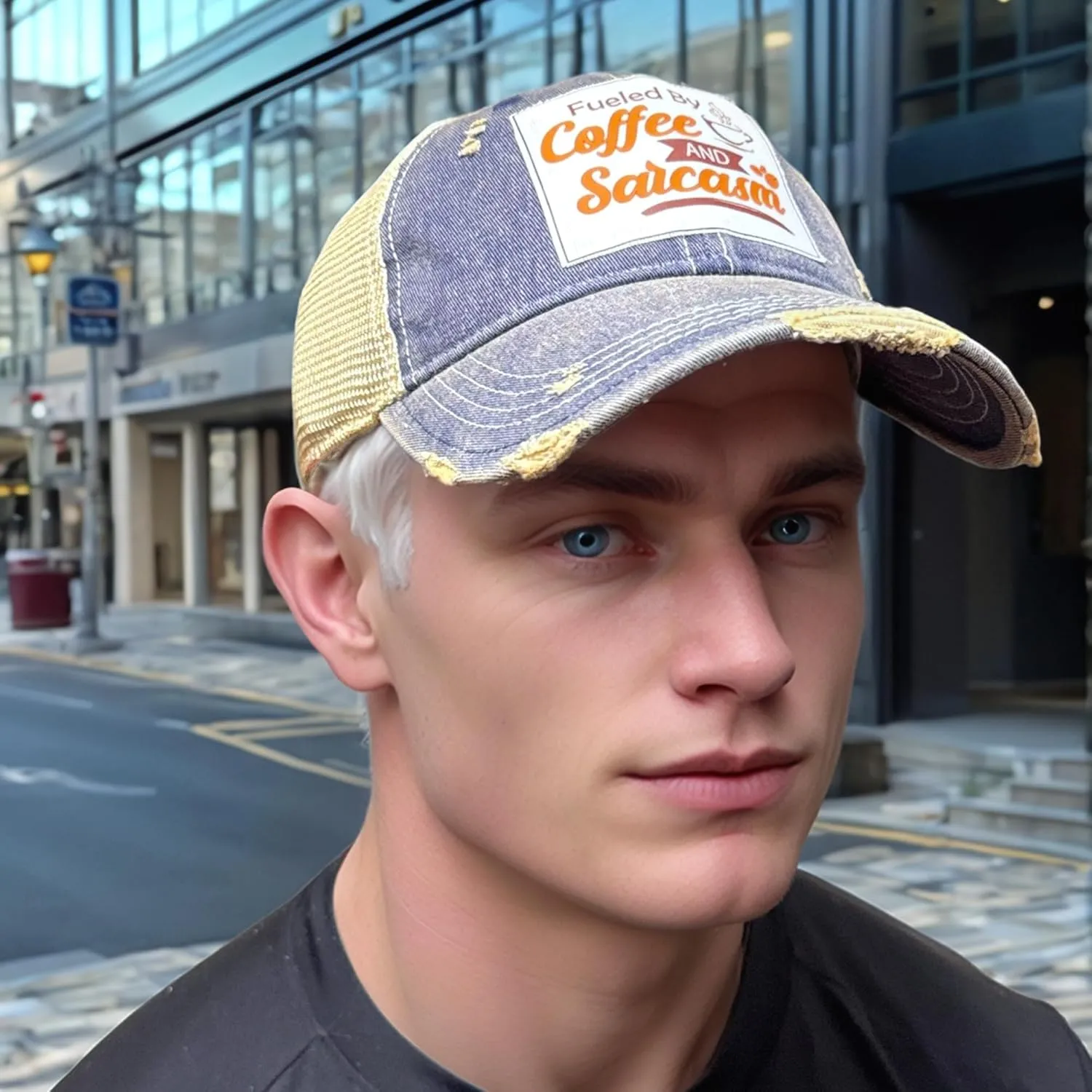 Popfizzy Funny Vintage Trucker Hats for Women and Men, Adult Humor Caps, Unisex Distressed Baseball Caps, Adjustable Snapback