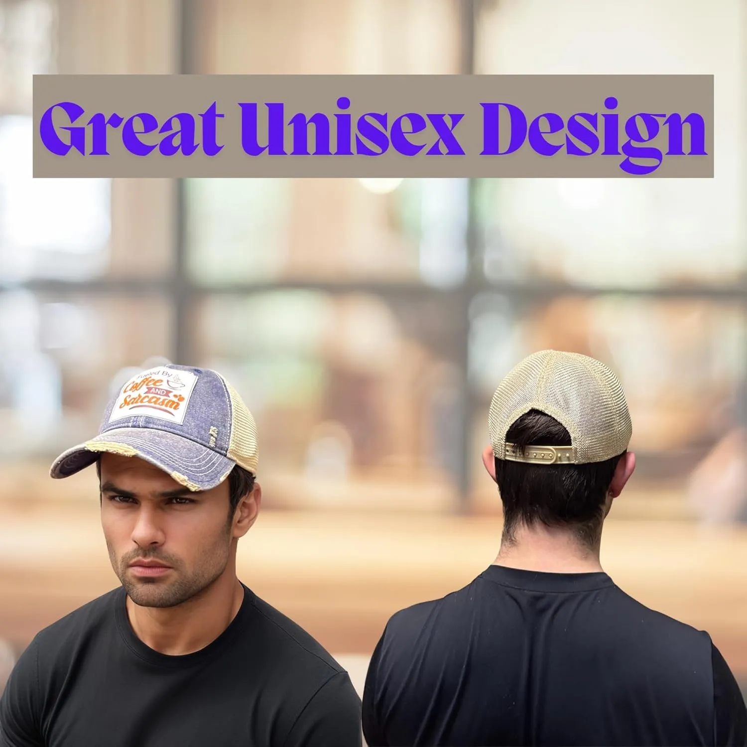 Popfizzy Funny Vintage Trucker Hats for Women and Men, Adult Humor Caps, Unisex Distressed Baseball Caps, Adjustable Snapback