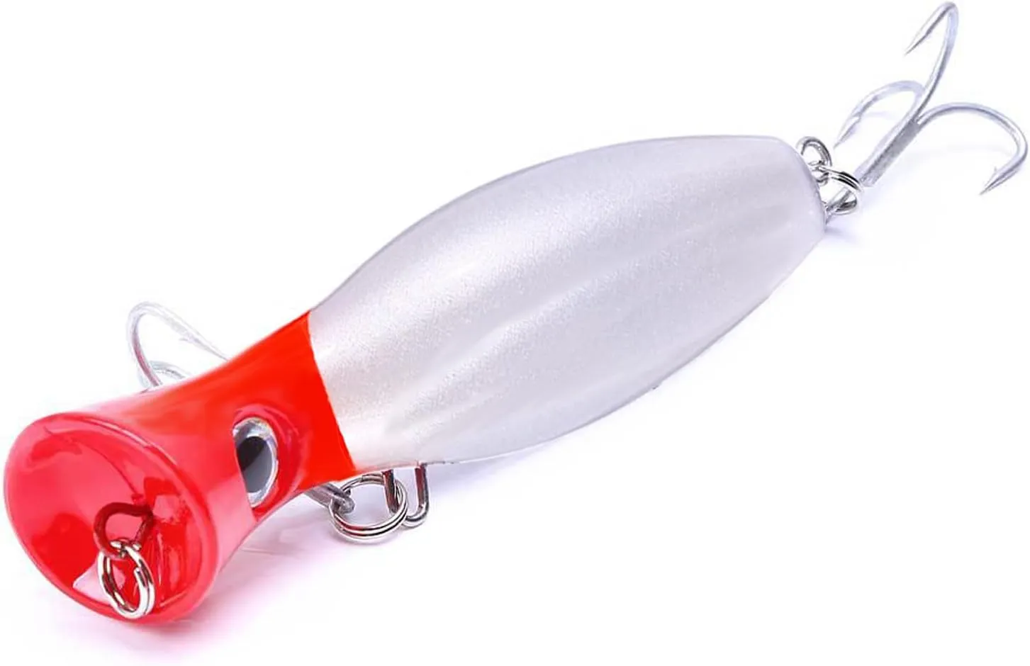 Popper Fishing Lure, JAZALIC Topwater Popper Lures 3D Eyes Fishing Accessories for Saltwater Surface Casting and Freshwater Surface Fishing, Gt Tuna Kingfish Large Predator Fish (5.11in, 1.48Oz)