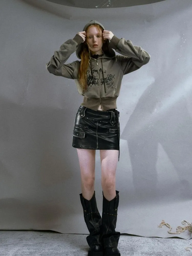 Printed Hooded Short Sweater【s0000003268】