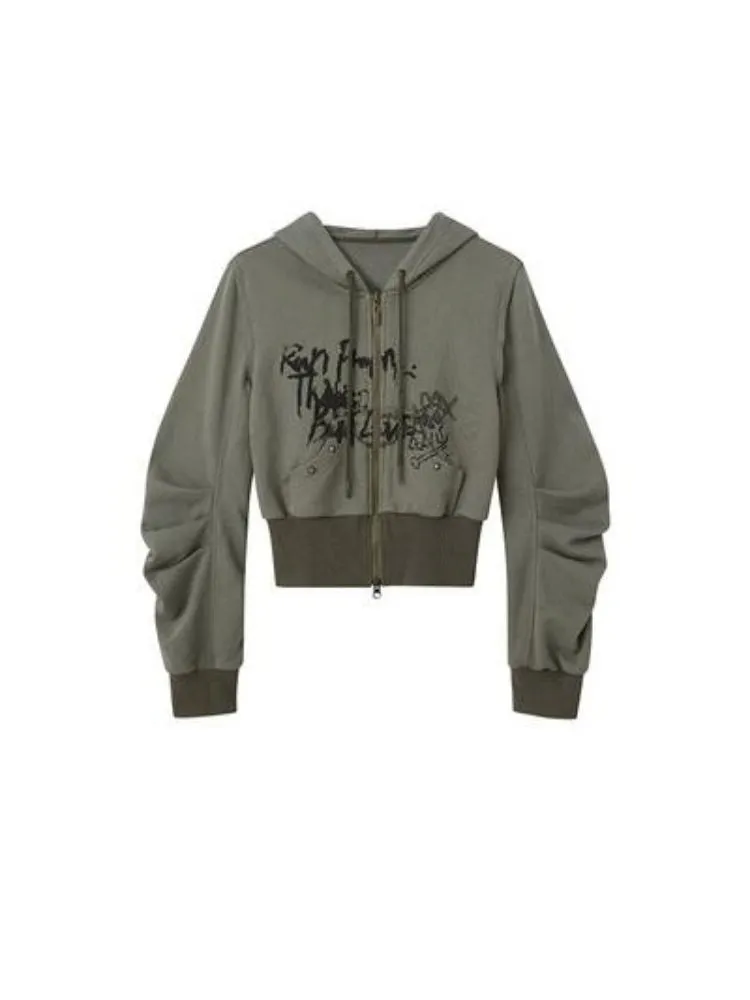 Printed Hooded Short Sweater【s0000003268】