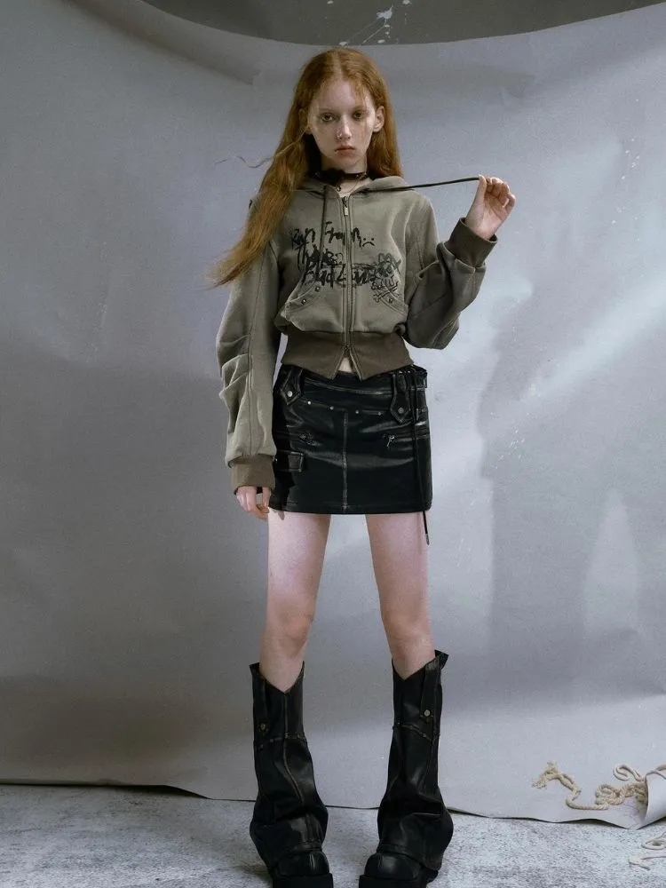 Printed Hooded Short Sweater【s0000003268】